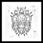 Abstract Crowned Figures - Framed Print