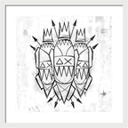 Abstract Crowned Figures - Framed Print