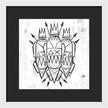 Abstract Crowned Figures - Framed Print