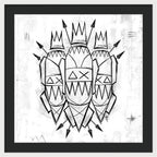 Abstract Crowned Figures - Framed Print