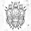 Abstract Crowned Figures - Art Print