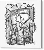 Sun Tribe Abstract Monochrome - Canvas Print