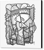 Sun Tribe Abstract Monochrome - Canvas Print