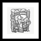 Sun Tribe Abstract Monochrome - Framed Print