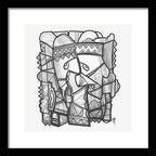 Sun Tribe Abstract Monochrome - Framed Print