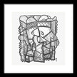 Sun Tribe Abstract Monochrome - Framed Print