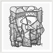 Sun Tribe Abstract Monochrome - Framed Print