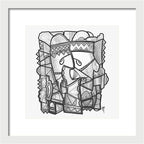 Sun Tribe Abstract Monochrome - Framed Print