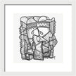 Sun Tribe Abstract Monochrome - Framed Print