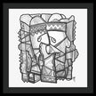 Sun Tribe Abstract Monochrome - Framed Print