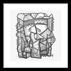 Sun Tribe Abstract Monochrome - Framed Print