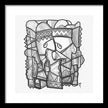 Sun Tribe Abstract Monochrome - Framed Print