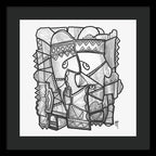 Sun Tribe Abstract Monochrome - Framed Print