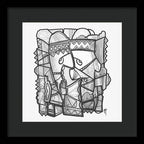 Sun Tribe Abstract Monochrome - Framed Print