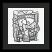 Sun Tribe Abstract Monochrome - Framed Print