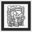 Sun Tribe Abstract Monochrome - Framed Print
