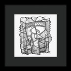 Sun Tribe Abstract Monochrome - Framed Print