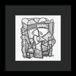 Sun Tribe Abstract Monochrome - Framed Print