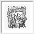 Sun Tribe Abstract Monochrome - Framed Print