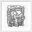 Sun Tribe Abstract Monochrome - Framed Print
