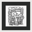 Sun Tribe Abstract Monochrome - Framed Print