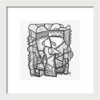 Sun Tribe Abstract Monochrome - Framed Print