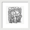 Sun Tribe Abstract Monochrome - Framed Print