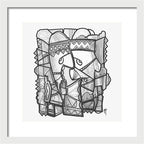 Sun Tribe Abstract Monochrome - Framed Print
