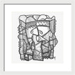Sun Tribe Abstract Monochrome - Framed Print