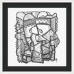 Sun Tribe Abstract Monochrome - Framed Print