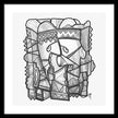 Sun Tribe Abstract Monochrome - Framed Print