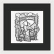 Sun Tribe Abstract Monochrome - Framed Print