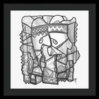 Sun Tribe Abstract Monochrome - Framed Print