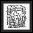 Sun Tribe Abstract Monochrome - Framed Print