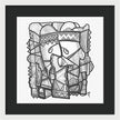 Sun Tribe Abstract Monochrome - Framed Print