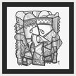 Sun Tribe Abstract Monochrome - Framed Print