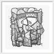 Sun Tribe Abstract Monochrome - Framed Print