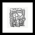 Sun Tribe Abstract Monochrome - Framed Print