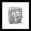 Sun Tribe Abstract Monochrome - Framed Print
