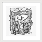 Sun Tribe Abstract Monochrome - Framed Print
