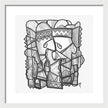 Sun Tribe Abstract Monochrome - Framed Print