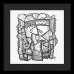 Sun Tribe Abstract Monochrome - Framed Print