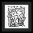 Sun Tribe Abstract Monochrome - Framed Print