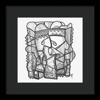 Sun Tribe Abstract Monochrome - Framed Print