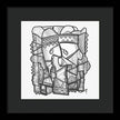 Sun Tribe Abstract Monochrome - Framed Print