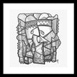 Sun Tribe Abstract Monochrome - Framed Print