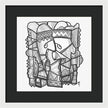 Sun Tribe Abstract Monochrome - Framed Print