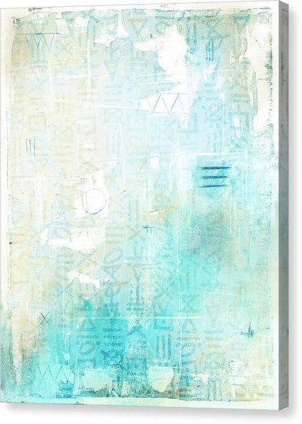Abstract Teal and Beige 001 - Canvas Print