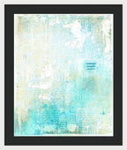 Abstract Teal and Beige 001 - Framed Print