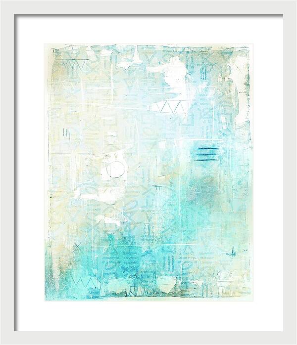 Abstract Teal and Beige 001 - Framed Print